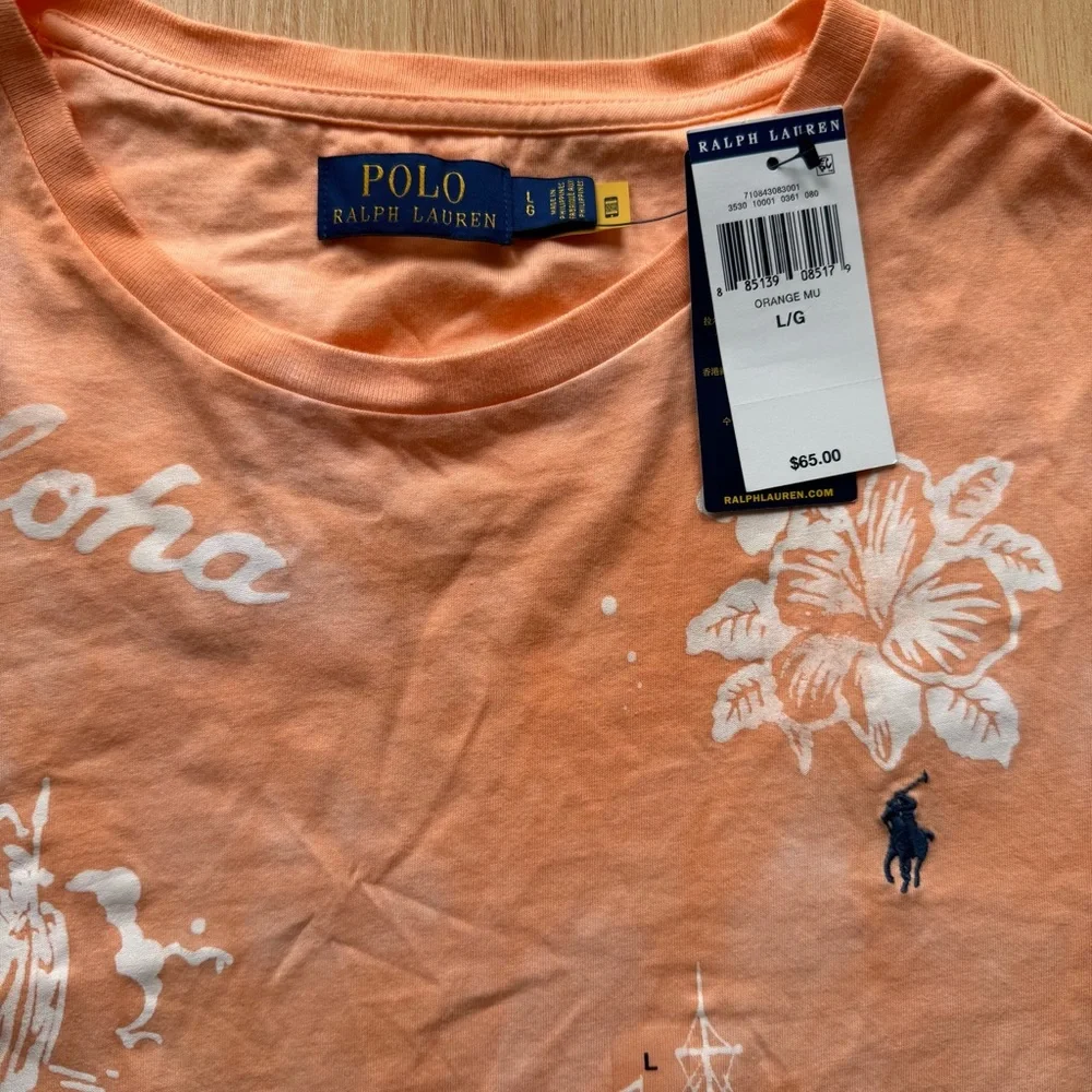 Ralph Lauren Men's Tie-Dye Coral Tee - Picture 3 of 4